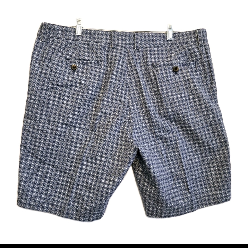 Mens Graphic Print Shorts Sz 42 Flat Front Casual Boat Deck Cotton